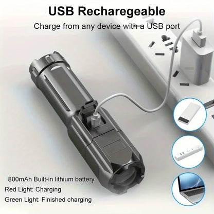 Powerful LED Flashlight Rechargeable USB Waterproof Zoom Fishing Hunting Camping 100,00 Lumen Tactical Flashlight LED Torch Beauty World Shop