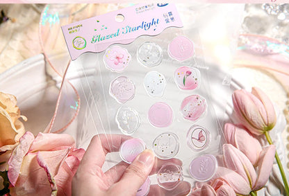 Mr.Paper 4 Style Fire Paint Seal Drip Glue Stickers Good-Looking Envelopes Sealing Paste Handbook Decoration Sticker Stationery Beauty World Shop