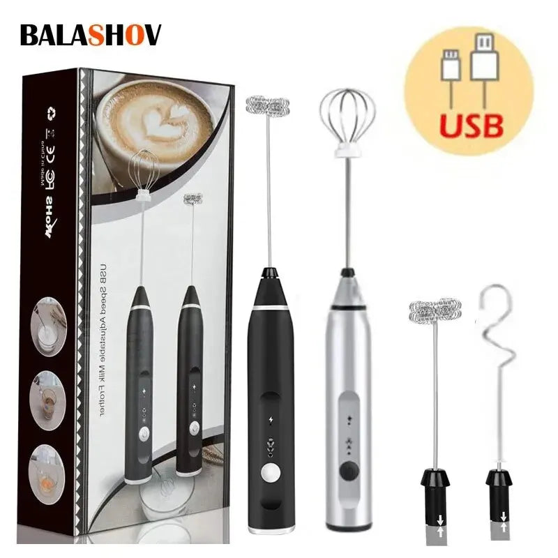Portable Electric Milk Frothers Handheld Blender USB Mini Coffee Maker Whisk Mixer Cappuccino Cream Egg Beater Food Blender Beauty World Shop