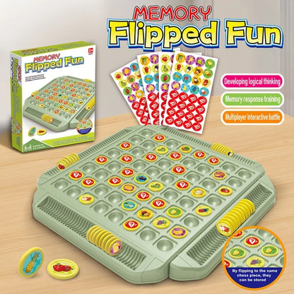 Kids' Educational Fruit Flip Memory Board Game - Creative Puzzle,2-4 Player Cooperative Strategy & Logic Training Beauty World Shop