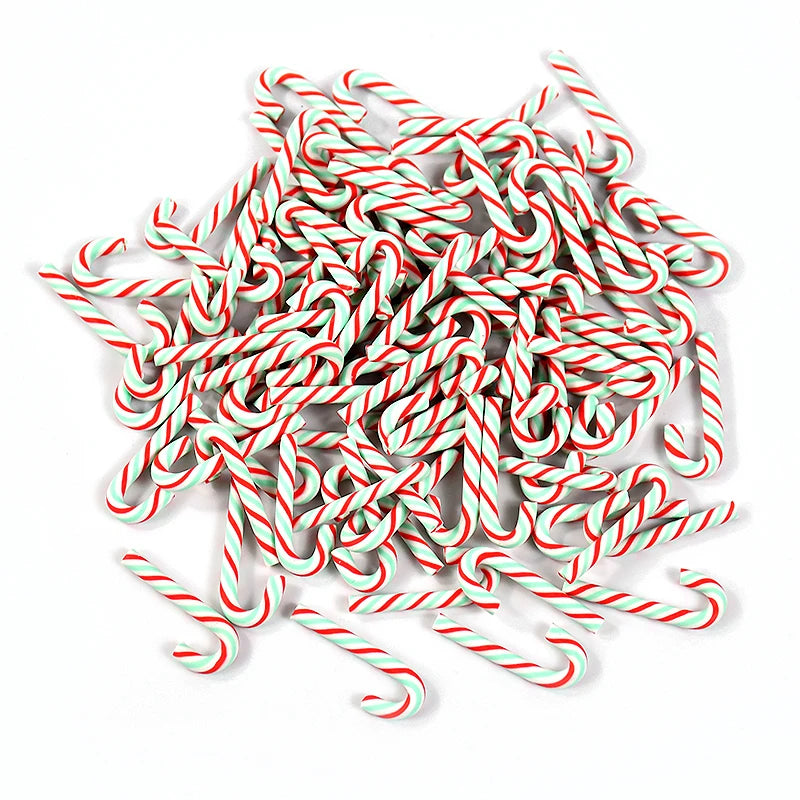 10/30/50Pcs Mini Candy Cane Christmas Decoration Red White Resin Candy DIY Crafts Xmas Pendant Navidad Home Decor 2025 New Year Beauty World Shop