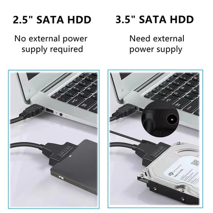 SATA to USB3.0 Cable SATA III Hard Drive Adapter Converter for 2.5" 3.5" SSD HDD Hard Drive Disk with 12V/2A Power Adapterer Beauty World Shop