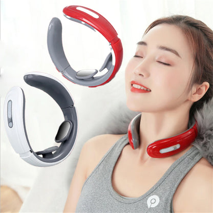 Ems Electric Neck Massager 6-Mode 9-Speed Massager Muscle Relaxation Battery Neck Massager Tool Relax Cervical Relief Pain Beauty World Shop