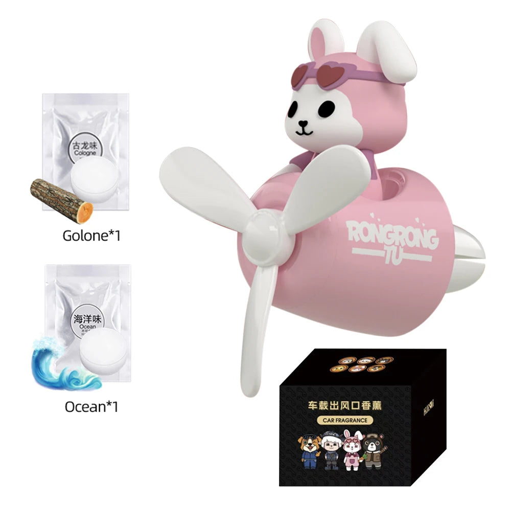 Cool Bear Pilot Car Air Freshener Rotating Propeller Air Outlet Perfume Fragrance Flavoring 자동차 공기 청정기 Accessories 방향제 차량용 Beauty World Shop