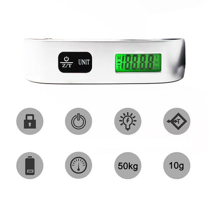 Portable Scale Digital LCD Display 110lb/50kg Electronic Luggage Hanging Suitcase Travel Weighs Baggage Bag Weight Balance Tools Beauty World Shop