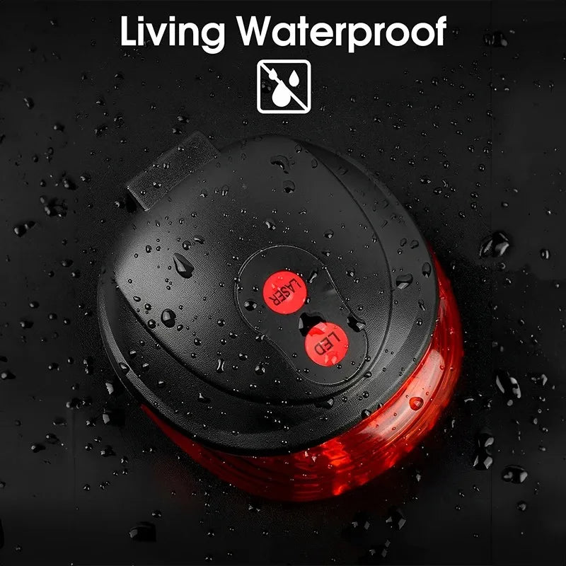 Bicycle Bike LED Lights 2 Lasers 5 LED Waterproof Cycling Taillight Safety Warning Taillight MTB Bike Rear Tail Lights Beauty World Shop