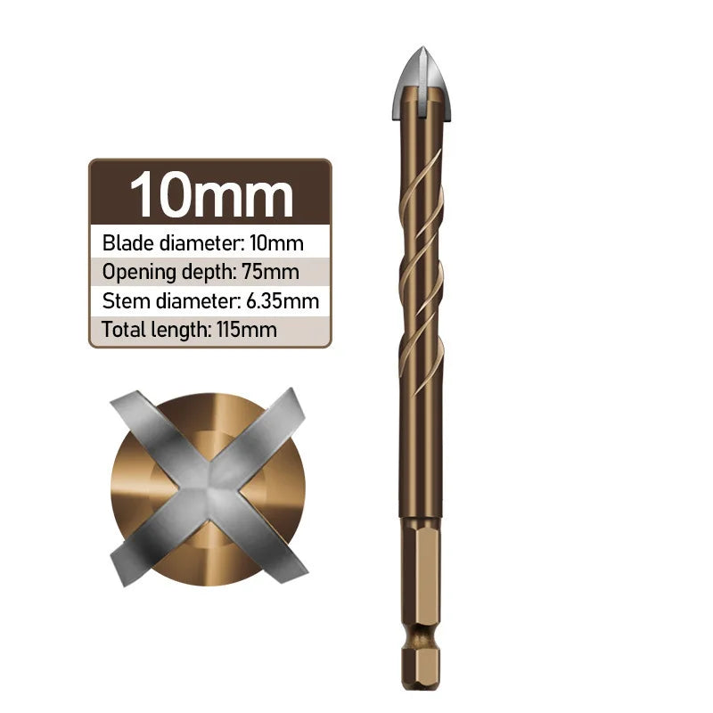 Masonry Concrete Drill Bits For Glass Ceramic Tile Brick Plastic Wood Mason Hard Alloy Wall Hole Opener Hex Shank 3mm To 12mm Beauty World Shop