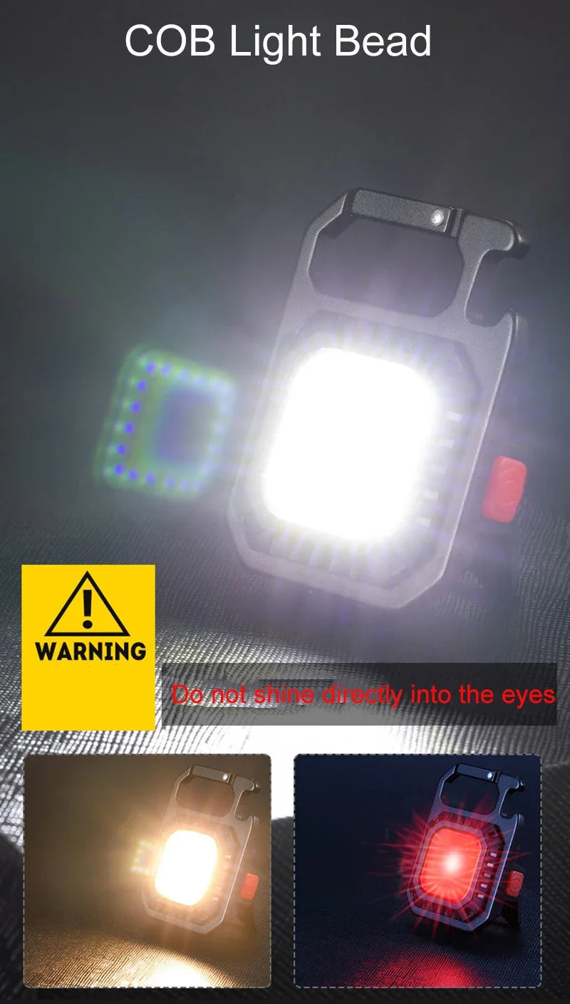 Mini LED Flashlight Magnetic COB Outdoor Camping Pocket Work Light 800 Lumens USB Rechargeable 7 Modes Spotlights Beauty World Shop