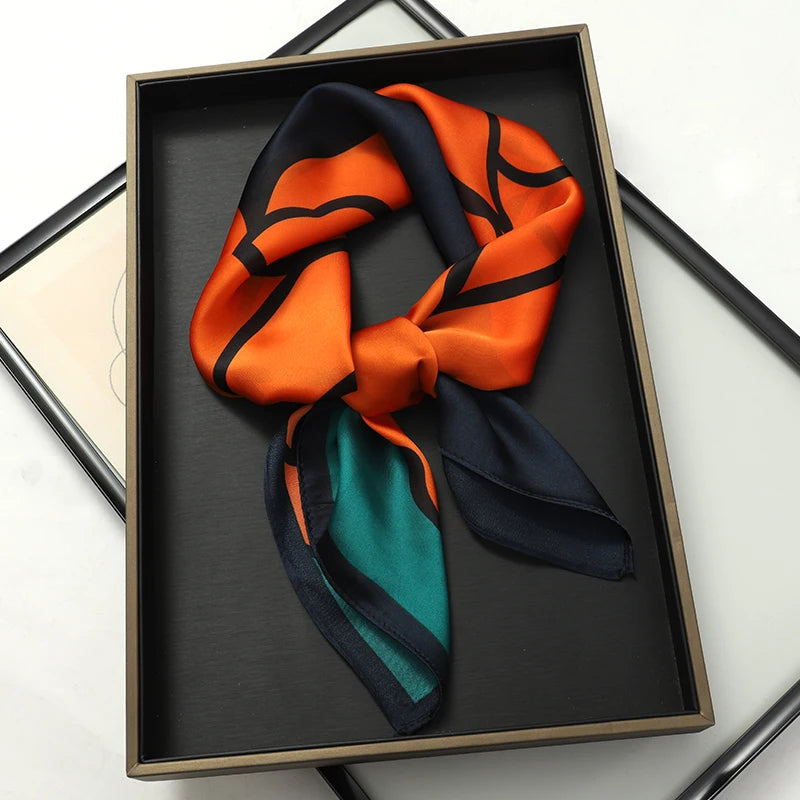 2025 New Fashion Luxury Printed Square Shawl Women 70x70cm Pashmina Silk Scarf Neck Headband Bandana Beauty World Shop