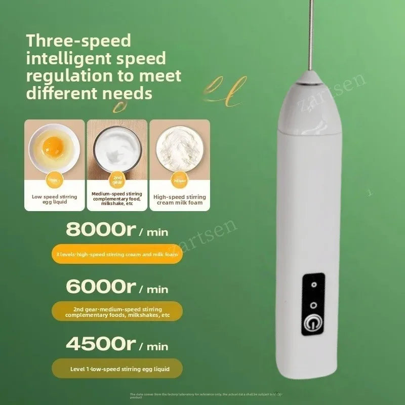 Wireless Milk Frother Electric Type-C Handheld Blender Stainless Steel Mini Coffee Maker Whisk Mixer For Coffee Cappuccino Cream Beauty World Shop