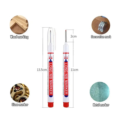 1-100Pcs 2cm Waterproof Long Head Markers Deep Hole Marker Pen for Metal Carpenter Red/Black/Blue/Green Ink Woodworking Tools Beauty World Shop