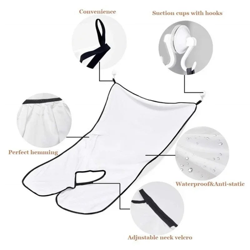1/2PCS Male Shaving Aprons Creative Wall Mirror Suction Haircut Wrap Cape Home Salon Moustache Beard Shaving Apron Cleaning Bib Beauty World Shop