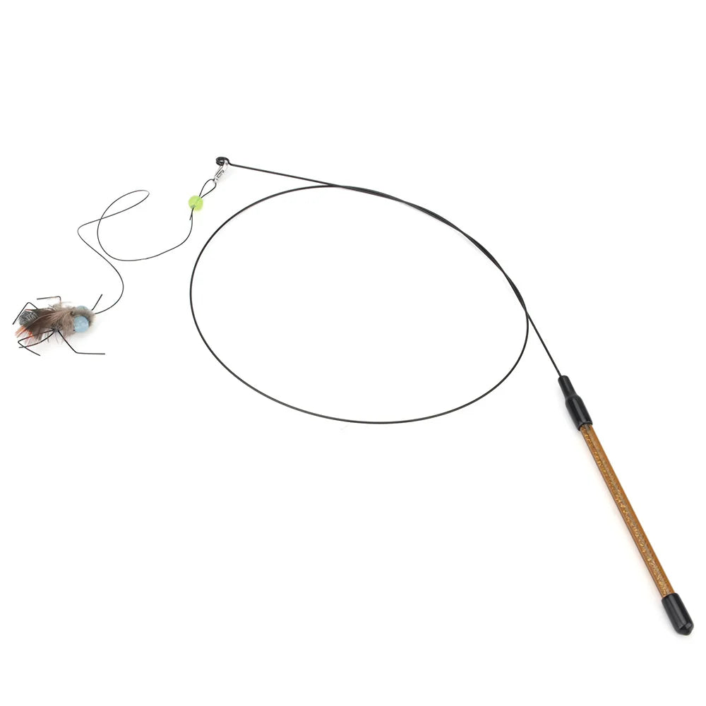 5pcs Small Replacement Head Fly Insect Cat Toy Accessories Funny Teaser Stick Interactive Wand Feather Bug Pet Toy Beauty World Shop