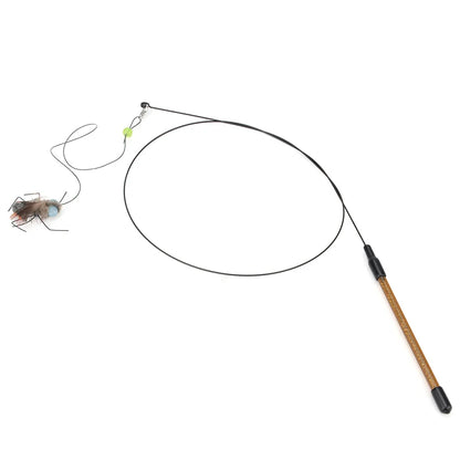 5pcs Small Replacement Head Fly Insect Cat Toy Accessories Funny Teaser Stick Interactive Wand Feather Bug Pet Toy Beauty World Shop