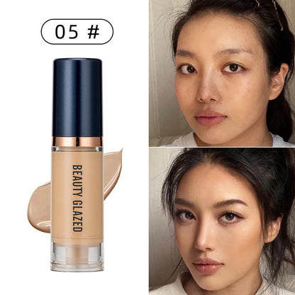 BEAUTY GLAZED 6 Color Liquid Foundation,Full Coverage, Long-Lasting, Waterproof, Natural Effect,Hydrating Beauty Fashion