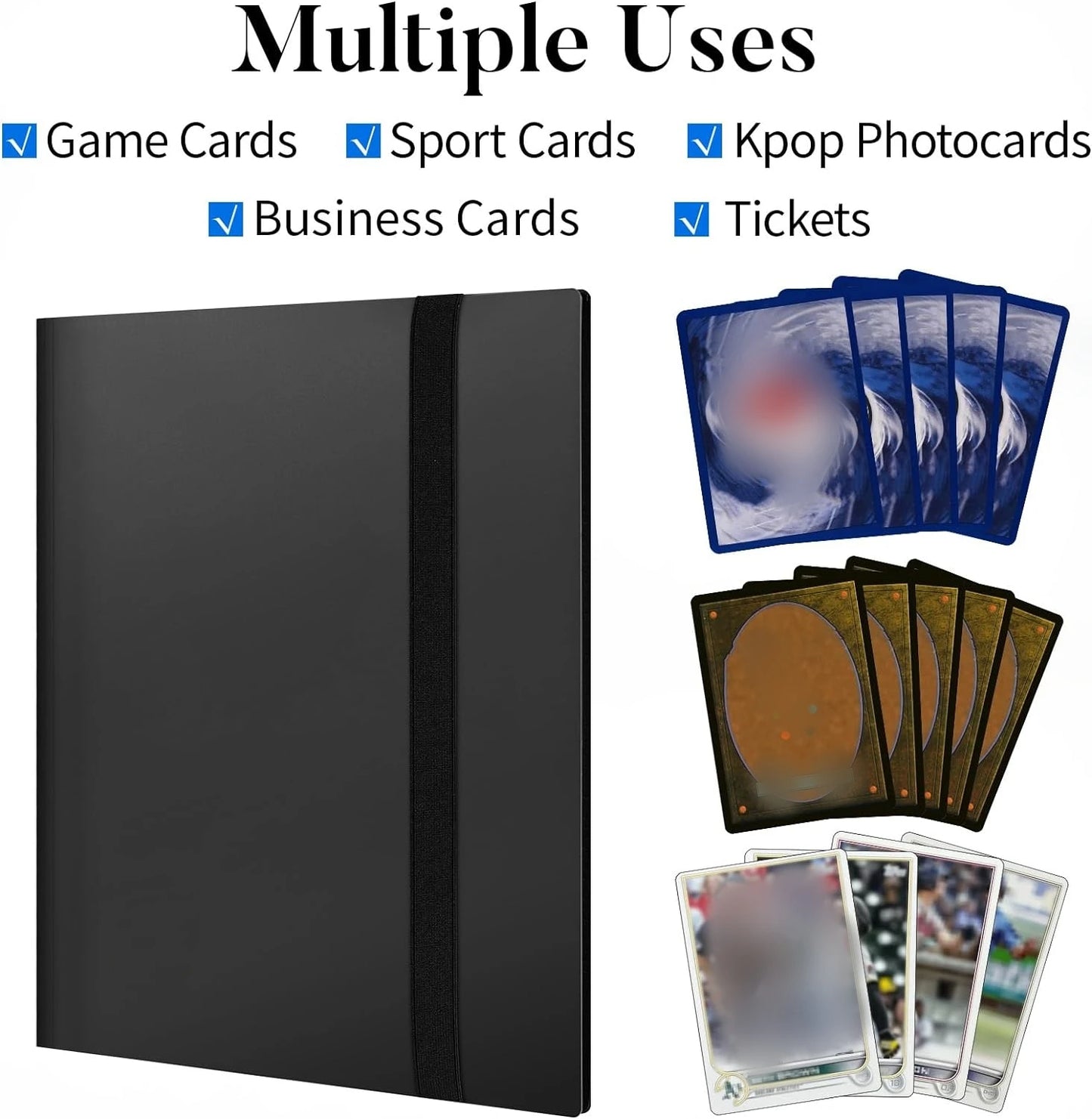Premium 9-Pocket Trading Card Binder - Holds 360 Cards - Durable PP Cover - Ideal for Basketball, Baseball, and Sports Cards Beauty World Shop