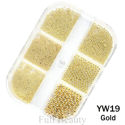6Grids Metallic Rivet Punk Nail Charm Gold/Silver/Black Cone Spike Studs Nail Art Jewels Aolly Mini Rivet Studs Nail Supplies Beauty World Shop