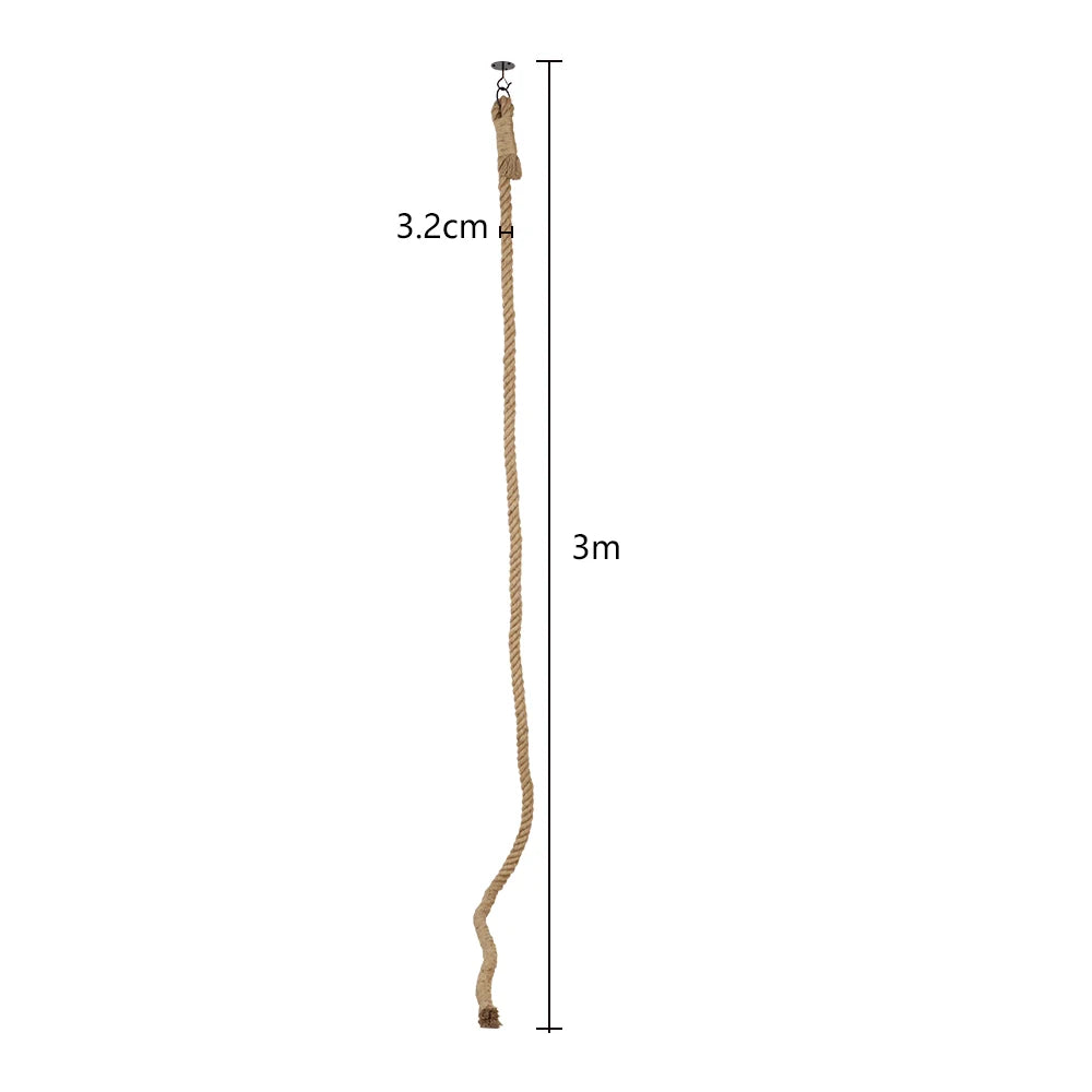 Cat climbing rope with hook ceiling wall mounted kitten scratching post climbing rope toy, suitable for indoor and outdoor cats