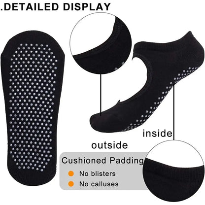 Backless Non-slip Fitness Yoga Socks Cotton Women Sport Pilates Socks Ballet Dance Slippers Barefoot Sock Workout for Gym Beauty World Shop