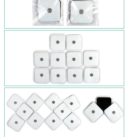 10/20/50pcs Non-woven Electrode Pads 4x4cm Snap On Replacement For Tens Acupuncture Digital Machine Slimming Massager Therapy Beauty World Shop