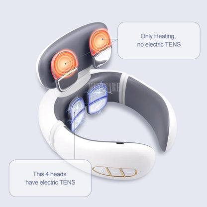 TENS Pulse Back Neck Massage Wireless Smart Sholder Cervical Massager Heating Muscle Punch Beating Health Care Tool
