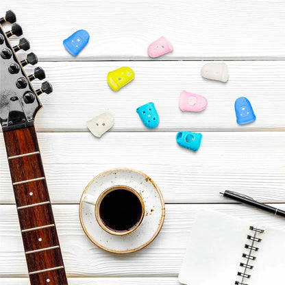 Guitar Fingertip Protectors 10 PCS Silicone Finger Guards 5 Sizes Beauty World Shop