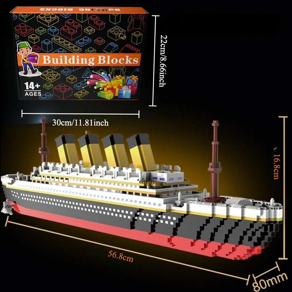 4000+Pcs Titanic Model Cruise Ship Building Blocks MOC Boat Bricks Collection DIY Construction Toys for Children Gift Beauty World Shop