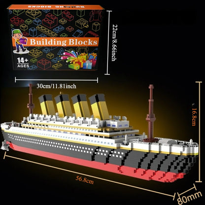 4000+Pcs Titanic Model Cruise Ship Building Blocks MOC Boat Bricks Collection DIY Construction Toys for Children Gift Beauty World Shop