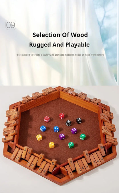 Six Sided Flipping Game, Wooden Number Game, Shut The Box Dice Game - Parent-Child Board Game, Bar Party, Leisure Gambling Game Beauty World Shop