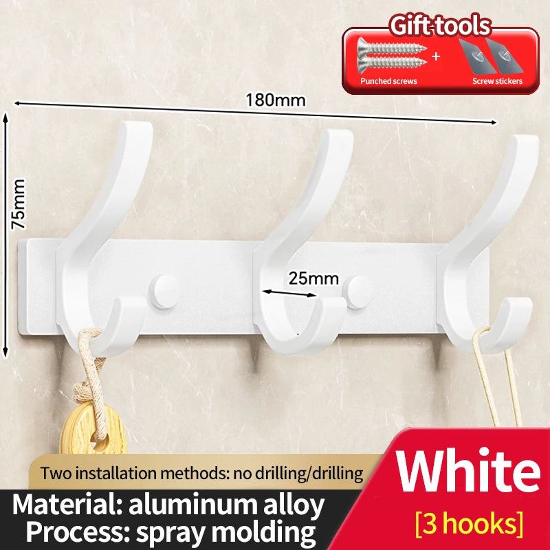 no drill Door Behind Hook Storage Wall Hanging Clothes Hanger Coat Hook Punch-free Bathroom Hanger Bedroom Organizer Storage Kit Beauty World Shop