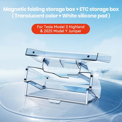 YZ For New Tesla Highland Model 3 Y Juniper Tray Magnetic Under Screen Fold Storage Box ETC Screen Storage Box Accessories Beauty World Shop
