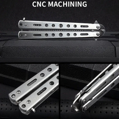 Foldable Comb Stainless Steel Practice Training Butterfly Knife Comb Beard Moustache Brushe Salon Hairdressing Hair Styling Tool Beauty World Shop