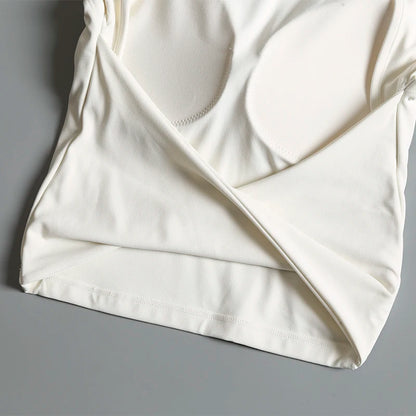 Sexy Short Backless Fixed Chest Pad Sports T-shirt Vest Women's Tight Fitting Quick Drying Slimming Yoga Suit Top Clothing Beauty World Shop