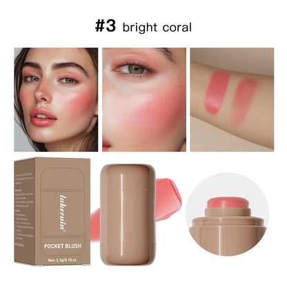 3-in-1Blush Stick Lasting Brightens Facial Cheek Stick Moisturizing Flash Lip Gloss Makeup Lip Gloss Face Rouge Beauty World Shop