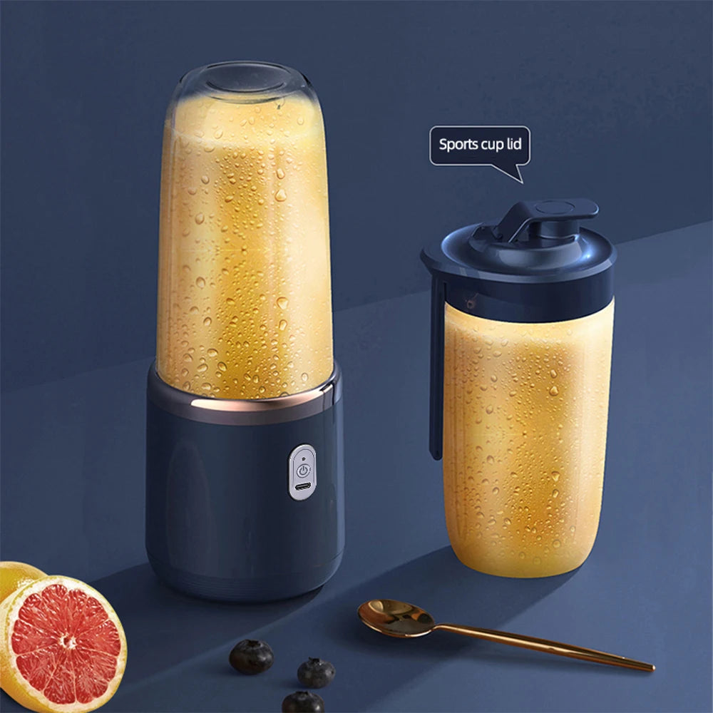 6 Blades Electric Juicer Cup with 2 Cups For Travel Portable Juicer Mixer Usb Charge Fresh Fruit Juice Personal Blender Smoothie Beauty World Shop