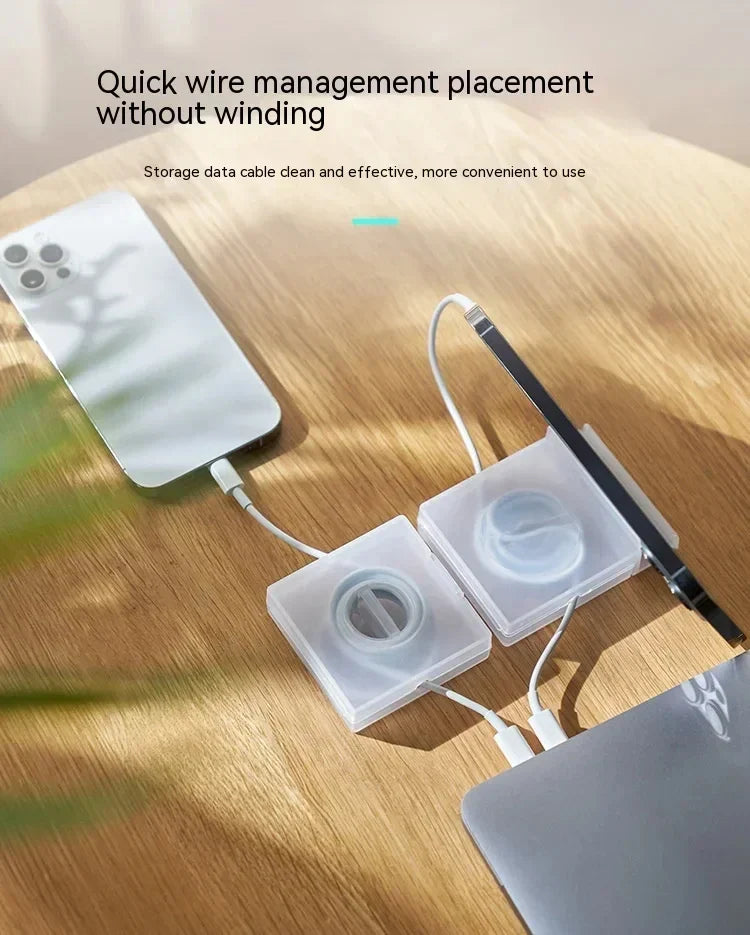Portable Transparent Cable Organizer Cord Management Usb Cable Winder Retractable Phone Holder Charger Wire Storage Protector Beauty Trend Shop