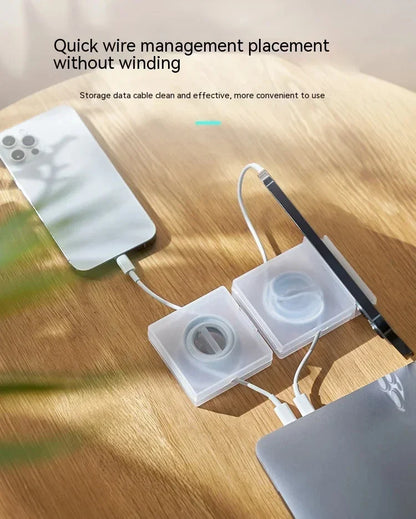 Portable Transparent Cable Organizer Cord Management Usb Cable Winder Retractable Phone Holder Charger Wire Storage Protector Beauty Trend Shop