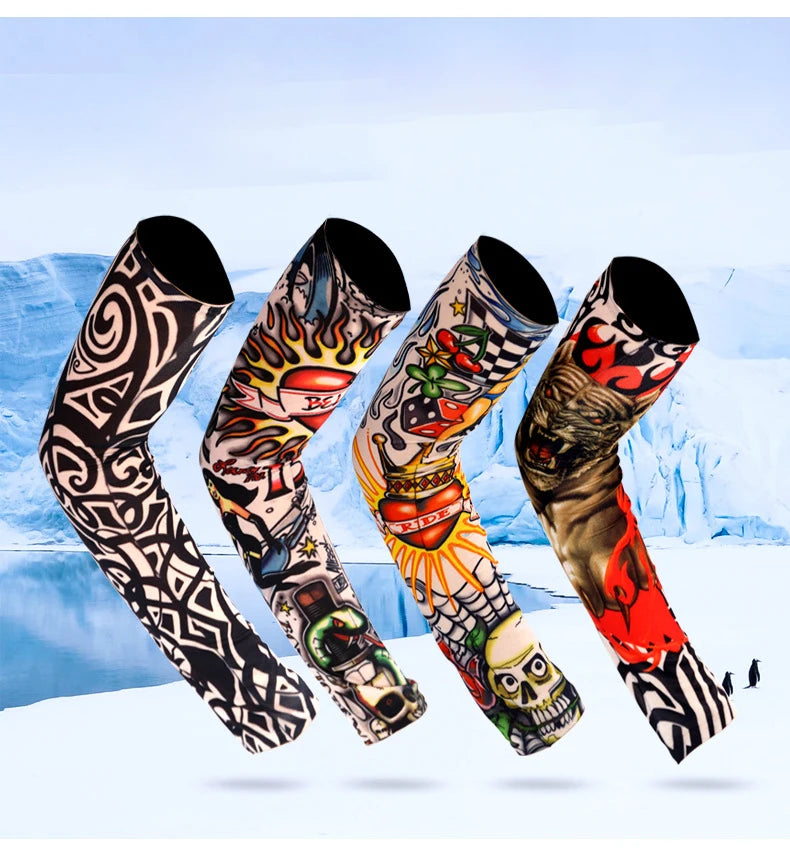 6 PCS Tattoo Sleeves Unisex Summer Cycling Sun Protection Arm Covers Beach Driving Fishing Breathable Nightclub Elastic Sleeves Beauty World Shop