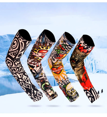 6 PCS Tattoo Sleeves Unisex Summer Cycling Sun Protection Arm Covers Beach Driving Fishing Breathable Nightclub Elastic Sleeves Beauty World Shop