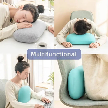 Portable Sponge Nap Pillow Macaron Color Soft Neck Pillow Multifunction Cervical Support Travel Sleeping Pillow Office Beauty World Shop