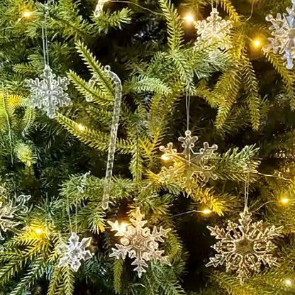 5pcs Christmas Home Decorations Crystal Acrylic Ornaments Snowflake Elk Xmas Tree Hanging Pendants Navidad 2025 New Year Gift Beauty World Shop