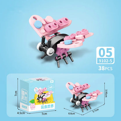 Insect World Animals Scorpion Mantis Ants Spider Birds Marine Animal Building Blocks Toys Desktop Ornaments Bricks Kids Gift Beauty World Shop