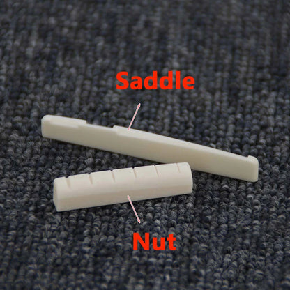 2 Sets 4 Pcs 6 String Acoustic Guitar Bone Bridge Saddle 72mm And Nut 43mm Cow Bone Nut Top Folk Pillow Folk Bottom Pillow Beauty World Shop
