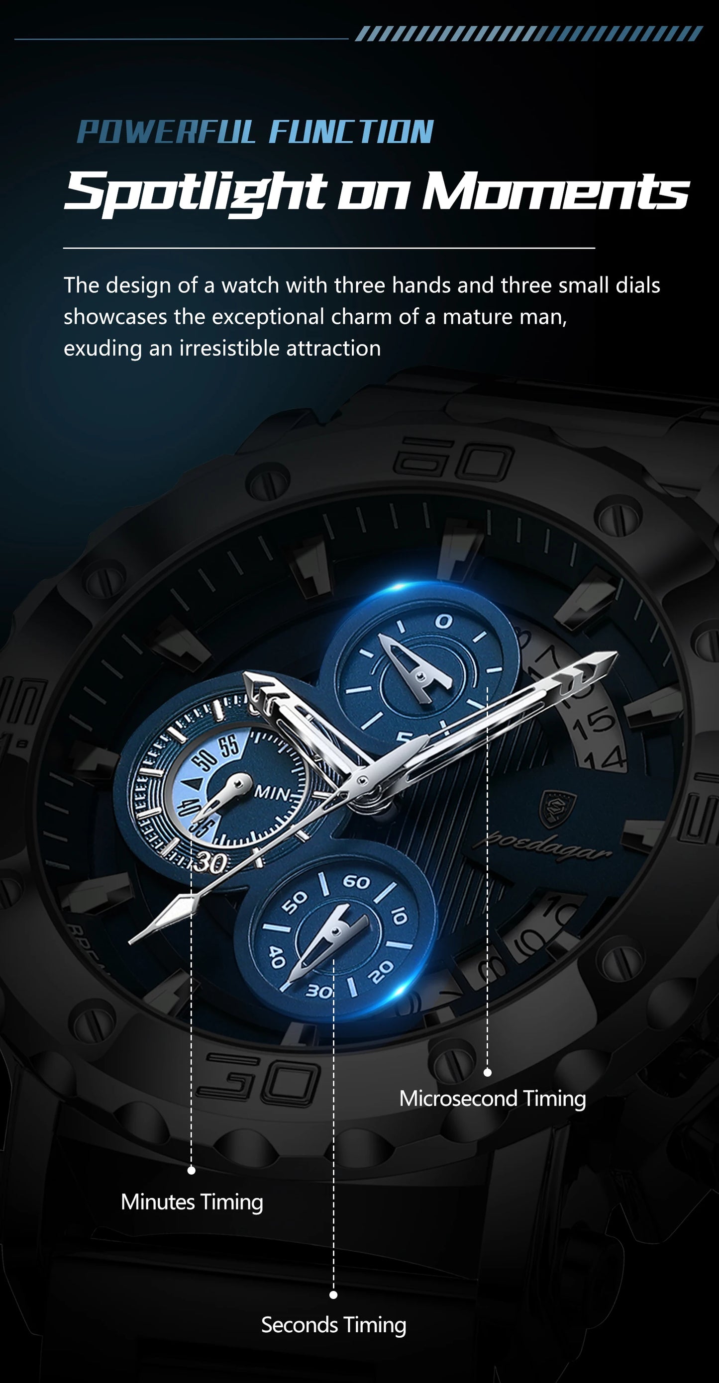 POEDAGAR Luxury Men's Watch Calendar Luminous Waterproof Man Clock Chronograph Stainless Steel Quartz Watches For Men Reloj Gift Beauty World Shop