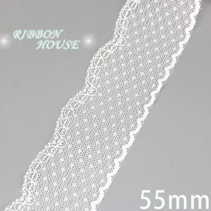 (5 yards/roll) white Lace ribbon fabric Webbing Decoration Lovely gift packing polyester Material Home Accessories Store