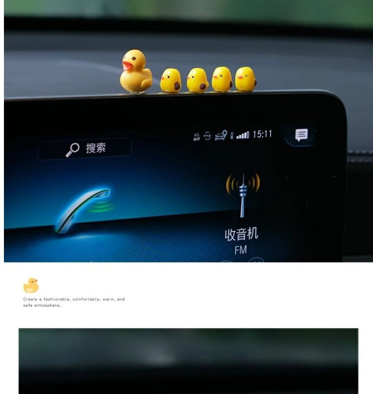 5Pcs Cute Mini Ducks Car Interior Decoration Auto Rearview Mirror Dashboard Ornaments For Woman Man Gift Car Accessories Beauty World Shop