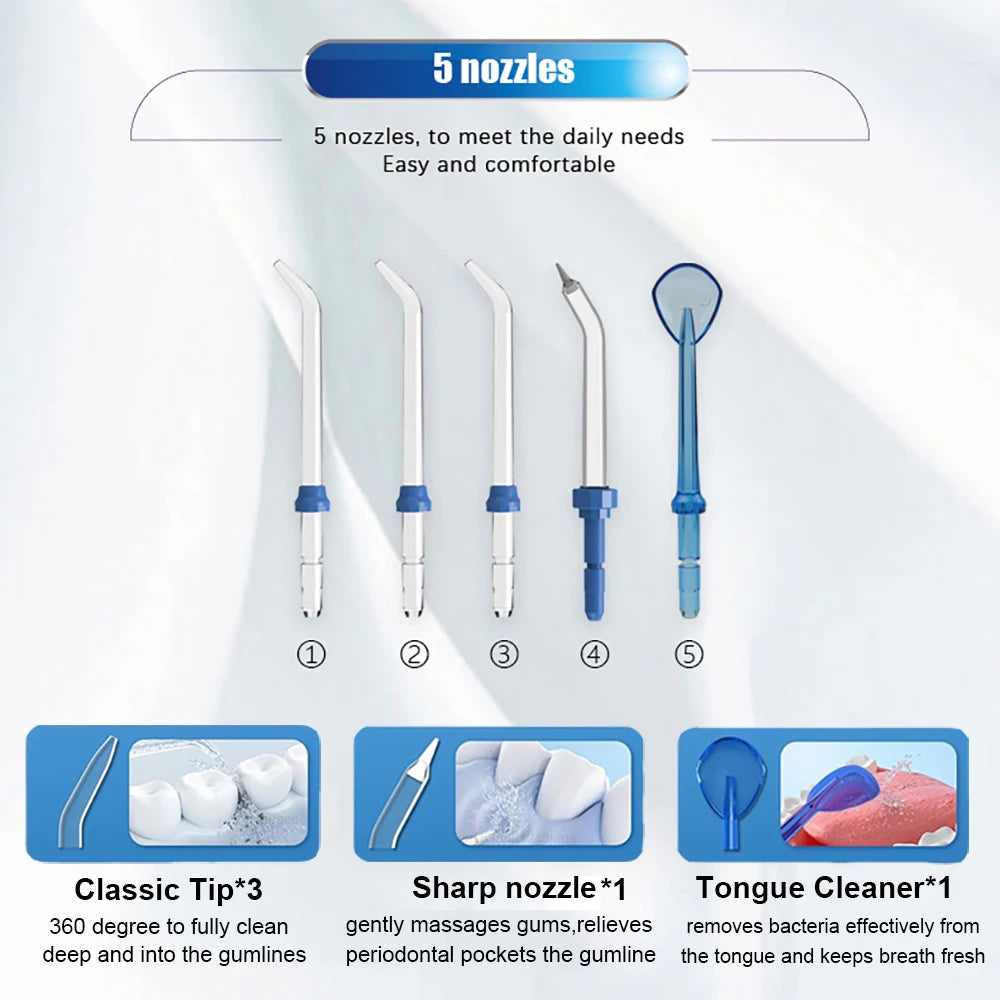 Oral Irrigator Dental Water Flosser for Teeth High Pressure Electric Dental Irrigator Water Flosser Mouth Washing Machine 800ML Beauty World Shop