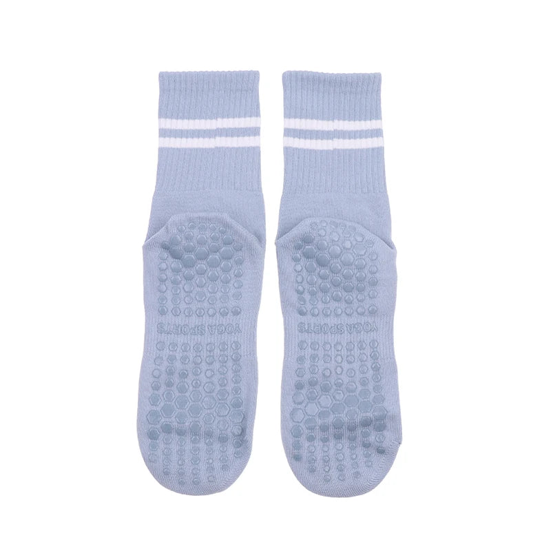 1pair Men's Cotton Non-slip Yoga Socks With Grips Breathable Anti Skid Floor Socks For Pilates Gym Fitness Size 39-44 Beauty World Shop