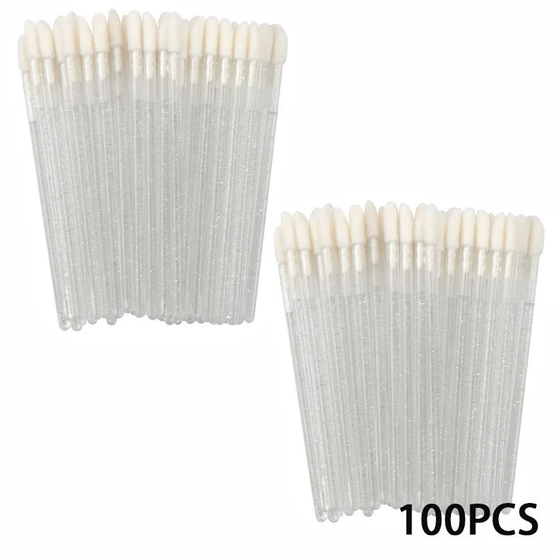 100/300PCS Crystal Lip Brush Lipstick Gloss Applicator Wands Wholesale For Eyelashes Extension Tool Kits Makeup Accessories Beauty World Shop