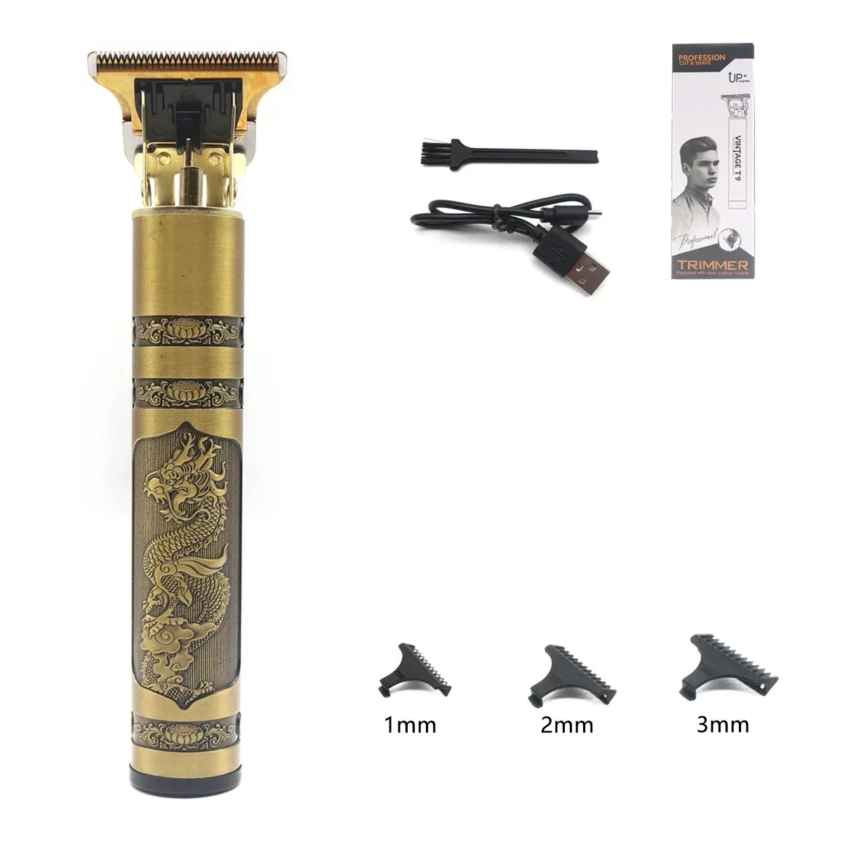 Professional T9 Hair Trimmer Machine Metal Body Beard Trimmer for Men Stainless Steel Blade Hair Clipper Beard Trimmer Beauty World Shop